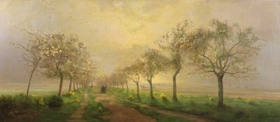 Apple Trees and Broom in Flower by Antoine Chintreuil